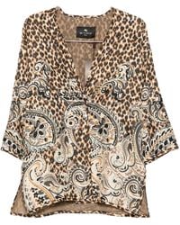Etro - Leopard-Print Paisley Jacket - Lyst