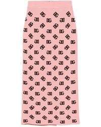 Dolce & Gabbana - Dg Logo Jacquard Midi Pencil Skirt - Lyst