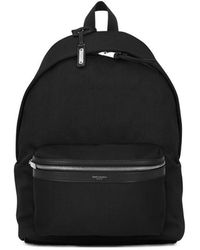 Saint Laurent - City Logo Printed Zipped Backpack - Lyst