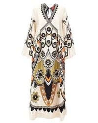 La DoubleJ - Printed Silk 'Twin Flame' Long Dress - Lyst