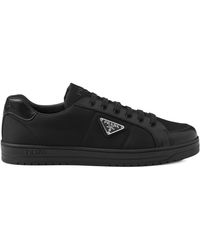 Prada - Downtown Triangle-Logo Lace-Up Sneakers - Lyst