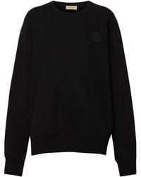 Burberry - Crest Detail Cotton Sweatshirt - Lyst