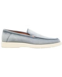 Santoni - Almond-Toe Slip-On Loafers - Lyst