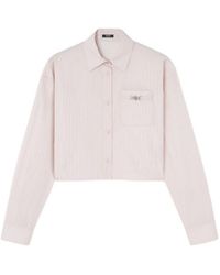 Versace - Chain-Motif Button-Up Cropped Shirt - Lyst