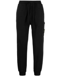 Stone Island - Compass-Applique Cotton Track Pants - Lyst
