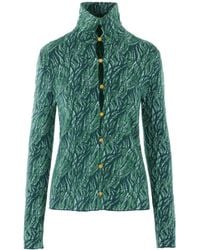 Bottega Veneta - Long Sleeved Jacquard Cardigan - Lyst