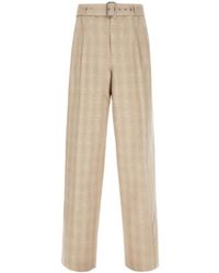 Iceberg - Belted Check-Pattern Trousers - Lyst