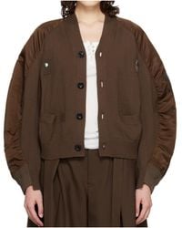 Sacai - Patchwork Design Cardigan - Lyst
