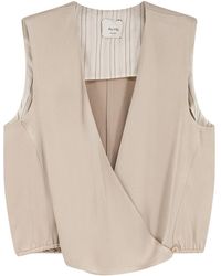 Alysi - V-Neck Wrap Sleeveless Top - Lyst