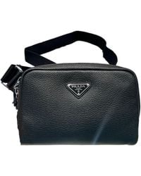 Prada - Logo Plaque Zipped Messenger Bag - Lyst