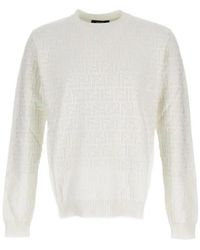Fendi - Ff Monogram Crewneck Knitted Jumper - Lyst