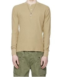 RRL - Garment-Dyed Waffle-Knit Long-Sleeve Knit Sweater - Lyst