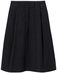 A.P.C. - Pleated Cotton Midi Skirt - Lyst