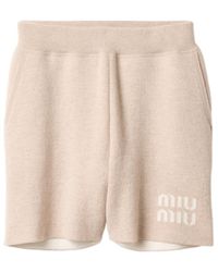 Miu Miu - Double Cashmere Shorts - Lyst