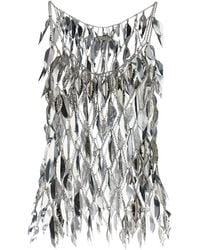 Rabanne - Rabanne Chainmail 3D Leaf Scoop-Neck Top - Lyst