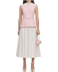 Self-Portrait - Boucle Lace Collar Midi Dress - Lyst