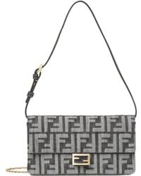 Fendi - Baguette Ff Jacquard Chain-Linked Wallet - Lyst