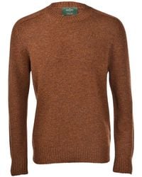 Gran Sasso - Ribbed Crew Neck Knitted Sweater - Lyst
