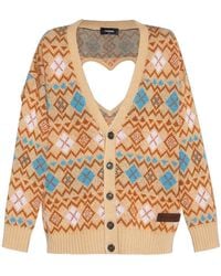 DSquared² - Heart Vintage Shetland Knitted Cardigan - Lyst