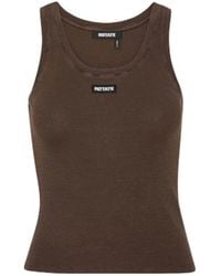 ROTATE BIRGER CHRISTENSEN - Basic Rib Tank Top Dark - Lyst