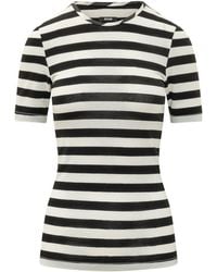 MSGM - Striped Fitted T-Shirt - Lyst