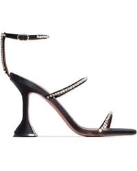AMINA MUADDI - Satin Embellished Gilda Sandals 95 - Lyst