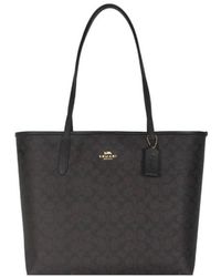 COACH - Logo Printed Handbag - Lyst
