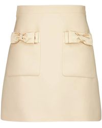 Valentino - Bow Detailed A-Line Mini Skirt - Lyst