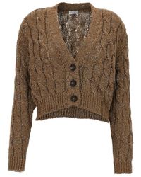 Brunello Cucinelli - Logo Knitted Cardigan - Lyst