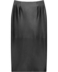Givenchy - Leather Midi Pencil Skirt - Lyst