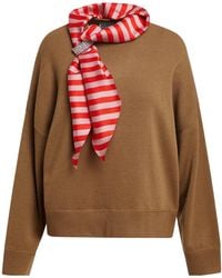 Essentiel Antwerp - Kurtis Scarf-Detail Knitted Sweater - Lyst