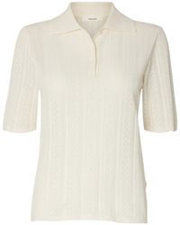 SELECTED - Cotton Knitted Polo Shirt - Lyst