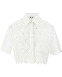 MSGM - Buttoned Cropped Shirt - Lyst