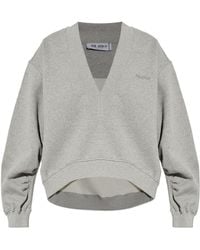 The Attico - The Logo Embroidered V-Neck Sweatshirt - Lyst