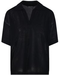 Roberto Collina - Collared V-Neck T-Shirt - Lyst