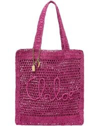 Chloé - Chloé Summer Banana Logo Detailed Tote Bag - Lyst