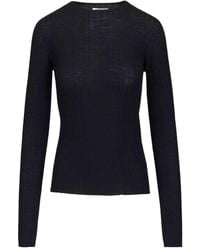 Balenciaga - Crewneck Ribbed-Knit Jumper - Lyst