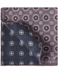 Brunello Cucinelli - Silk Pocket Square With Medallion Design - Lyst