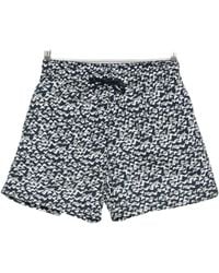 Emporio Armani - Monogram-Print Drawstring Swim Shorts - Lyst
