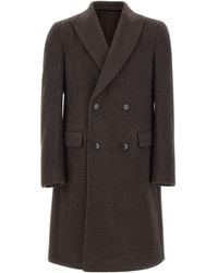 BOSS - Boss Double-Breasted Long-Sleeve Coat - Lyst
