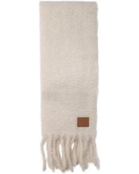 Loewe - Logo Patch Fringed Scarf - Lyst