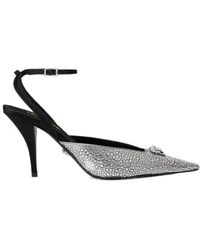 Versace - Heeled Shoes With Shimmering Sequins - Lyst