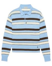JW Anderson - Jw Anderson Knitted Striped Polo Top - Lyst