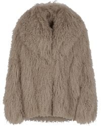 Yves Salomon - Textured Faux Fur Coat - Lyst