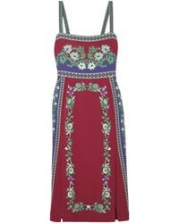 La DoubleJ - Buy Me A Martini Floral-Print Stretch-Crepe Midi Dress - Lyst