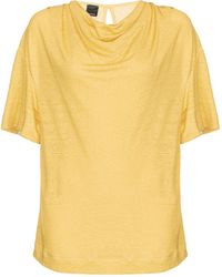 Pinko - Cowl-Neck Short-Sleeve Blouse - Lyst
