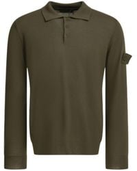 Stone Island - Logo-Patch Long-Sleeve Polo Shirt - Lyst