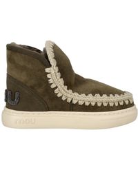 Mou - Sewing Detail Design Round Head Short Boots - Lyst