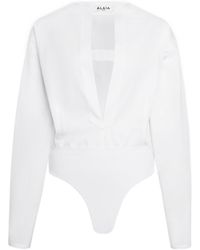 Alaïa - Alaïa V-Neck Drop Shoulder Shirt - Lyst