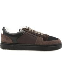 Emporio Armani - Panelled Suede Sneakers - Lyst